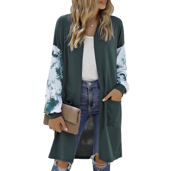 NWT Block Printed Long Sleeve Cardigan Sweater - Picture 4 of 5